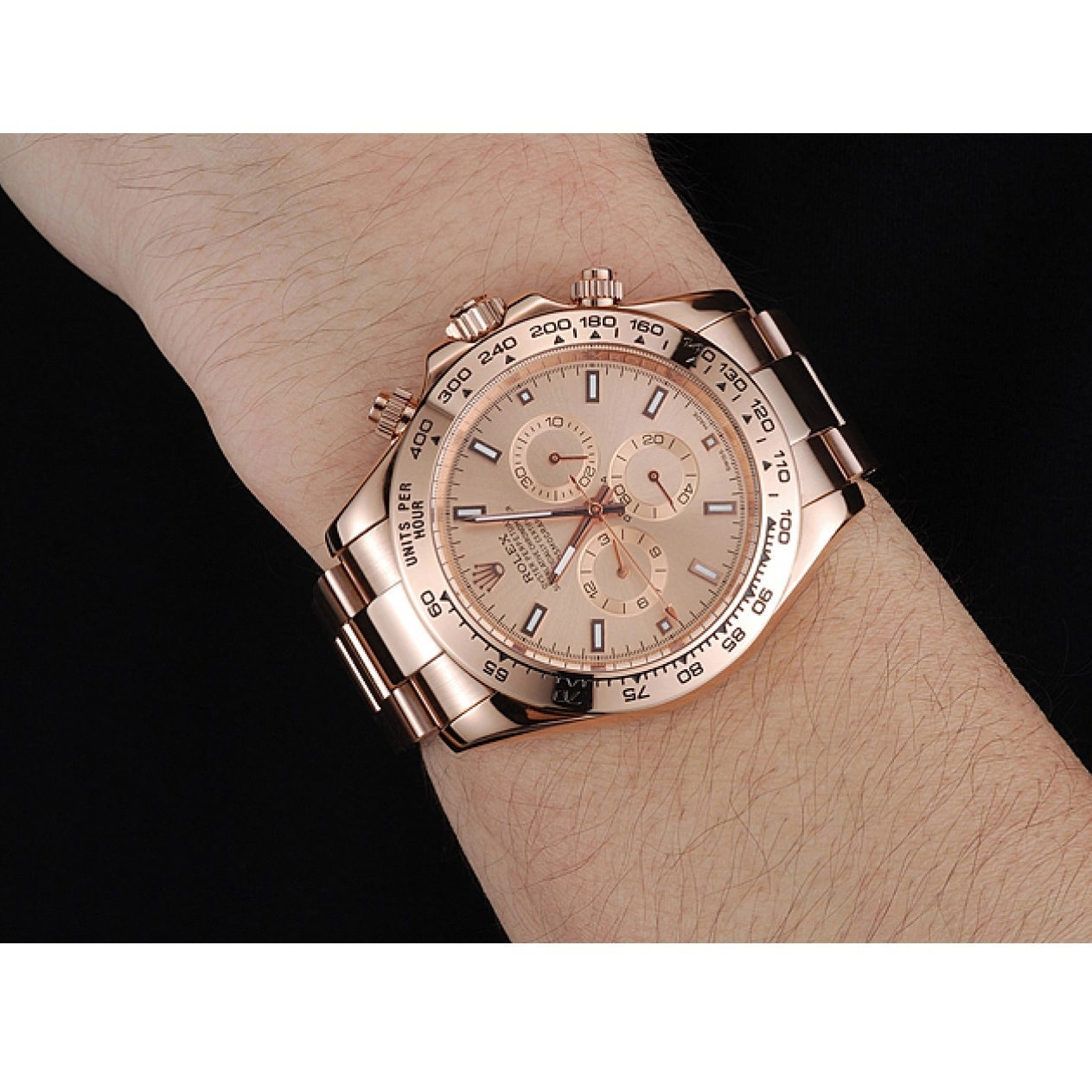 AAA replica watch Daytona Bracelet And Cosmograph Case 1454247 Gold Rose Dial Rolex Pink 0719